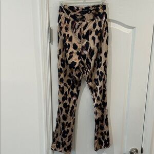 PrettyLittleThing Animal Print Flare Pants